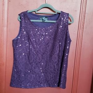 ALEX EVENINGS SEQUIN CAMI SIZE XL